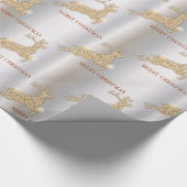 まばゆいトナカイのメリークリスマスダイヤモンドラップ ラッピングペーパー (角)