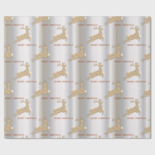 まばゆいトナカイのメリークリスマスダイヤモンドラップ ラッピングペーパー (フラット)