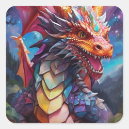 まばゆいドラゴン スクエアシール