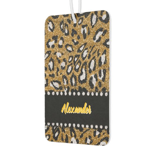 まばゆいヒョウ柄インスパイアデザインby Leopard カーエアーフレッシュナー (左)