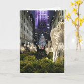 まばゆいビューロックフェラープラザクリスマスタイム カード (黄色い花)