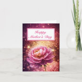 まばゆいピンクのキラキラ母の日 カード (正面)