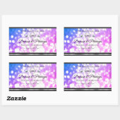 まばゆいピンクブルーグリッター製品ラベル追加ロゴ 長方形シール (シート)