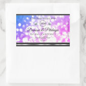 まばゆいピンクブルーグリッター製品ラベル追加ロゴ 長方形シール (バッグ)