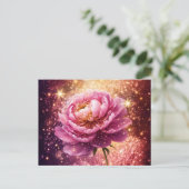 まばゆいピンク色のキラキラ ポストカード (スタンド正面)