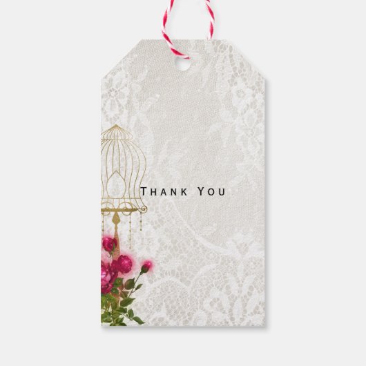 まばゆいファンタジーフローラ結婚バードズ ギフトタグ (裏面)