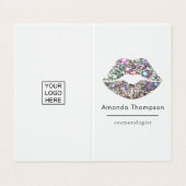 まばゆいフェイクグリッターリップメイクアップアーティストビジネス 名刺 (外部フラット)