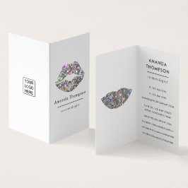 まばゆいフェイクグリッターリップメイクアップアーティストビジネス 名刺