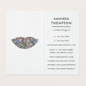 まばゆいフェイクグリッターリップメイクアップアーティストビジネス 名刺 (内部フラット)