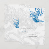 まばゆいブルーバード&フローラウェディングRSVPカード 出欠カード (正面/裏面)