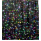 まばゆい多色の星 シャワーカーテン (正面)