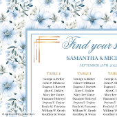 まばゆい水彩埃っぽい青い金ゴールドシーティングチャート ポスター