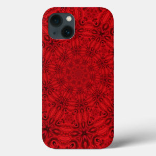 まばゆい渦巻く赤い模様 iPhone 13ケース