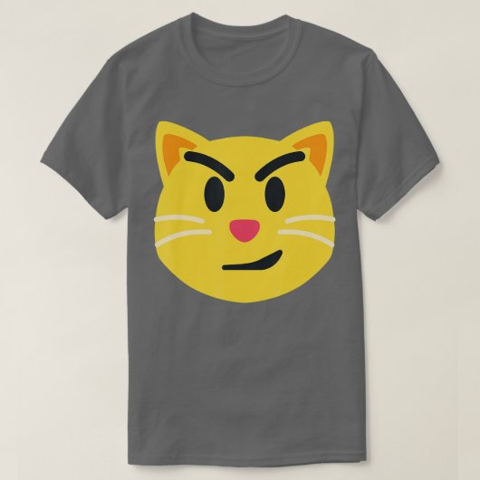 まばゆい猫エモチコン顔とスマイル猫 Tシャツ (デザイン正面)