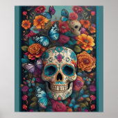 まばゆい砂糖スカルアート:死んだ喜びの日 ポスター (正面)