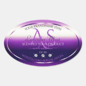 まばゆい紫色の製品ラベルダイヤモンドモノグラム 楕円形シール (正面)