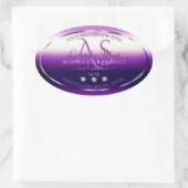 まばゆい紫色の製品ラベルダイヤモンドモノグラム 楕円形シール (バッグ)