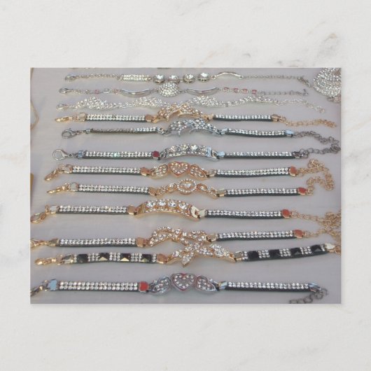 まばゆい飾ダイヤモンドチェーンアートワークジュエリー ポストカード (正面)