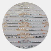 まばゆい飾ダイヤモンドチェーンアートワークジュエリー ラウンドシール (正面)