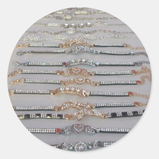 まばゆい飾ダイヤモンドチェーンアートワークジュエリー ラウンドシール (正面)