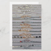 まばゆい飾ダイヤモンドチェーンアートワークジュエリー 便箋 (正面/裏面)