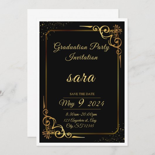 まばゆい黒人卒業金ゴールド隊が参戦 招待状 (正面/裏面)