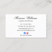 まばゆと眉のメイクアップアーティストの白黒 名刺 (裏面)