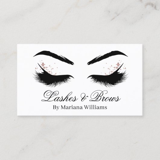 まばゆと眉のメイクアップアーティストの白黒 名刺 (正面)