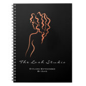 まばゆみ目メイクアップスパヘアアーティストコーラルネームロゴ ノートブック (正面)