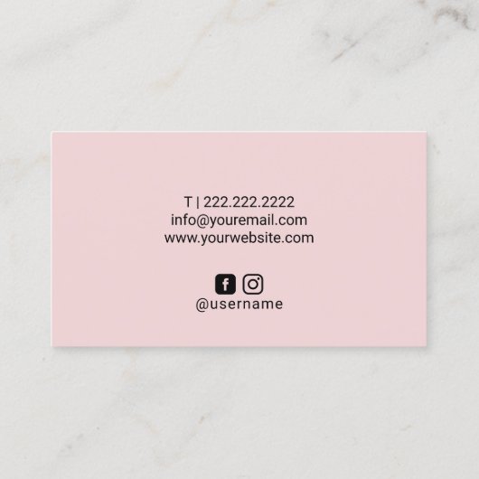 まばゆみ眉メイクアップアーティスト赤面ピンク水彩 名刺 (裏面)