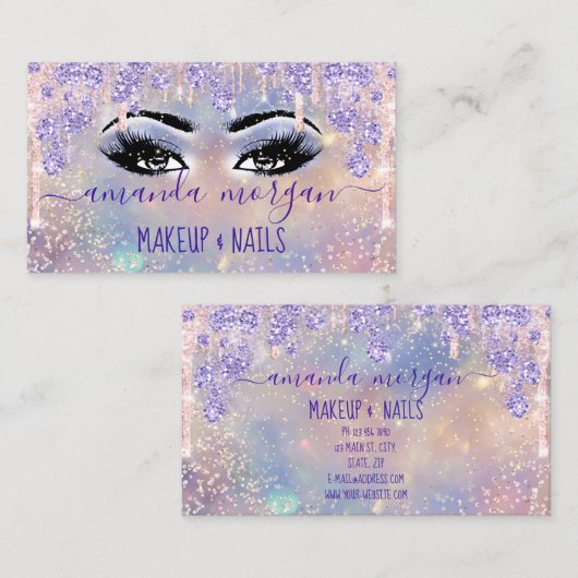 まばゆみ美容師メイクアップバラ喫煙自筆証書 名刺 (正面/裏面)