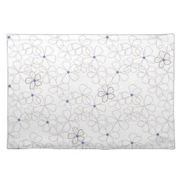 まばらの上に描いたトープ白い花 ランチョンマット