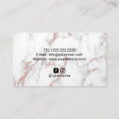 まばらメイクアップ閉じた目サロンバラ金ゴールド大理石 名刺 (裏面)