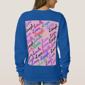 まぶしいデザインのTシャツ。 スウェットシャツ (裏面)