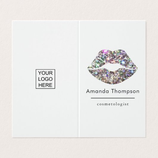 まぶしいフェイクグリッター唇メイクアップアーティスト 名刺 (外部フラット)
