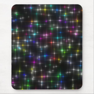 まぶしい数々の色の星 マウスパッド