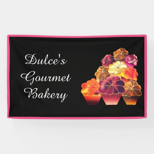 まぶしい暖かい積み重ねマフィン  横断幕 (横)