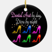 まぶしい歯科用補助靴クイーン セラミックオーナメント (裏面)