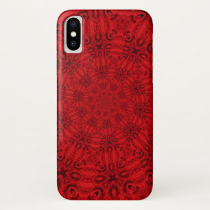 まぶしい渦巻きの赤いパターン iPhone X ケース