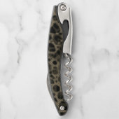 まぶしい穴の上の勾配ストライプセピア狭い ソムリエナイフ (裏面)