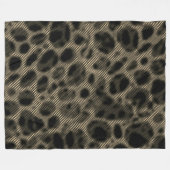 まぶしい穴の上の勾配ストライプセピア狭い フリースブランケット (正面(横))