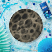 まぶしい穴の上の勾配ストライプセピア狭い ペーパープレート (パーティー)