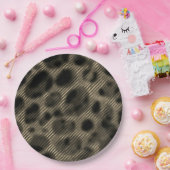 まぶしい穴の上の勾配ストライプセピア狭い ペーパープレート (パーティー)