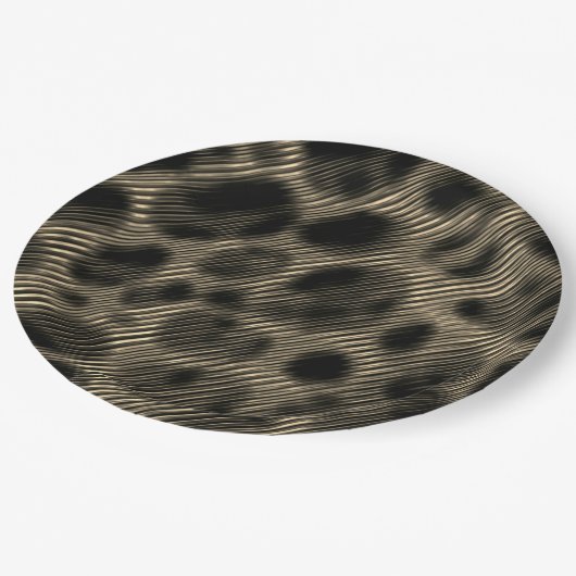 まぶしい穴の上の勾配ストライプセピア狭い ペーパープレート (アングル)