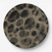 まぶしい穴の上の勾配ストライプセピア狭い ペーパープレート (正面)