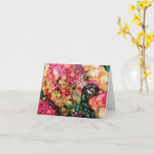 まぶしい空白のピーコックのグリーティングカード カード (黄色い花)