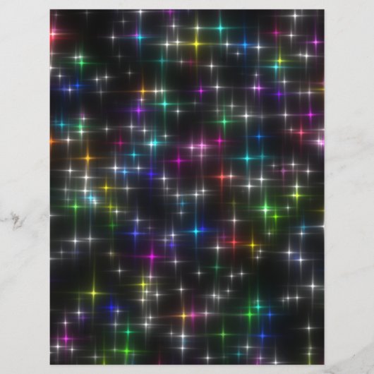 まぶしい色数々ののスターズスクラップブック紙 (正面)