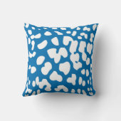 まぶしい青と白ヒョウのプリント装飾用クッション クッション (裏面)