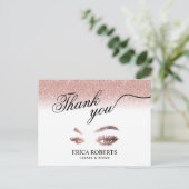 まぶしブローズメイクアップアーティストバラ金ゴールドありがとう ポストカード (スタンド正面)