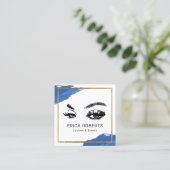 まぶしブローズメイクアップアーティスト海軍ブラシストロークサロン スクエア名刺 (スタンド正面)